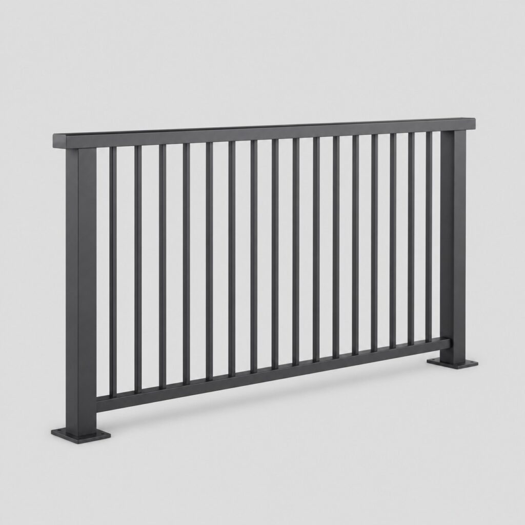 Garde-corps extérieur à barreaudage vertical et finition anthracite mate