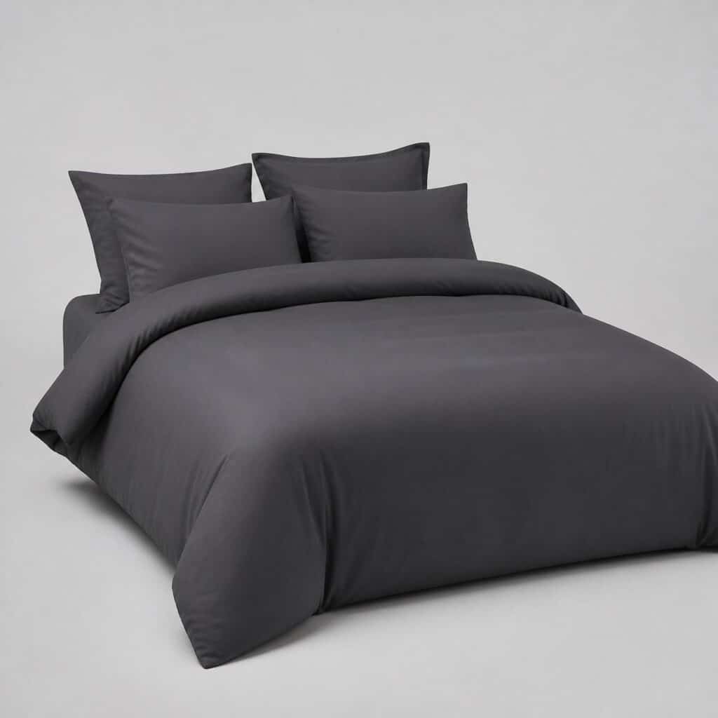 Parure de lit gris anthracite 180 x 200 cm sur fond clair