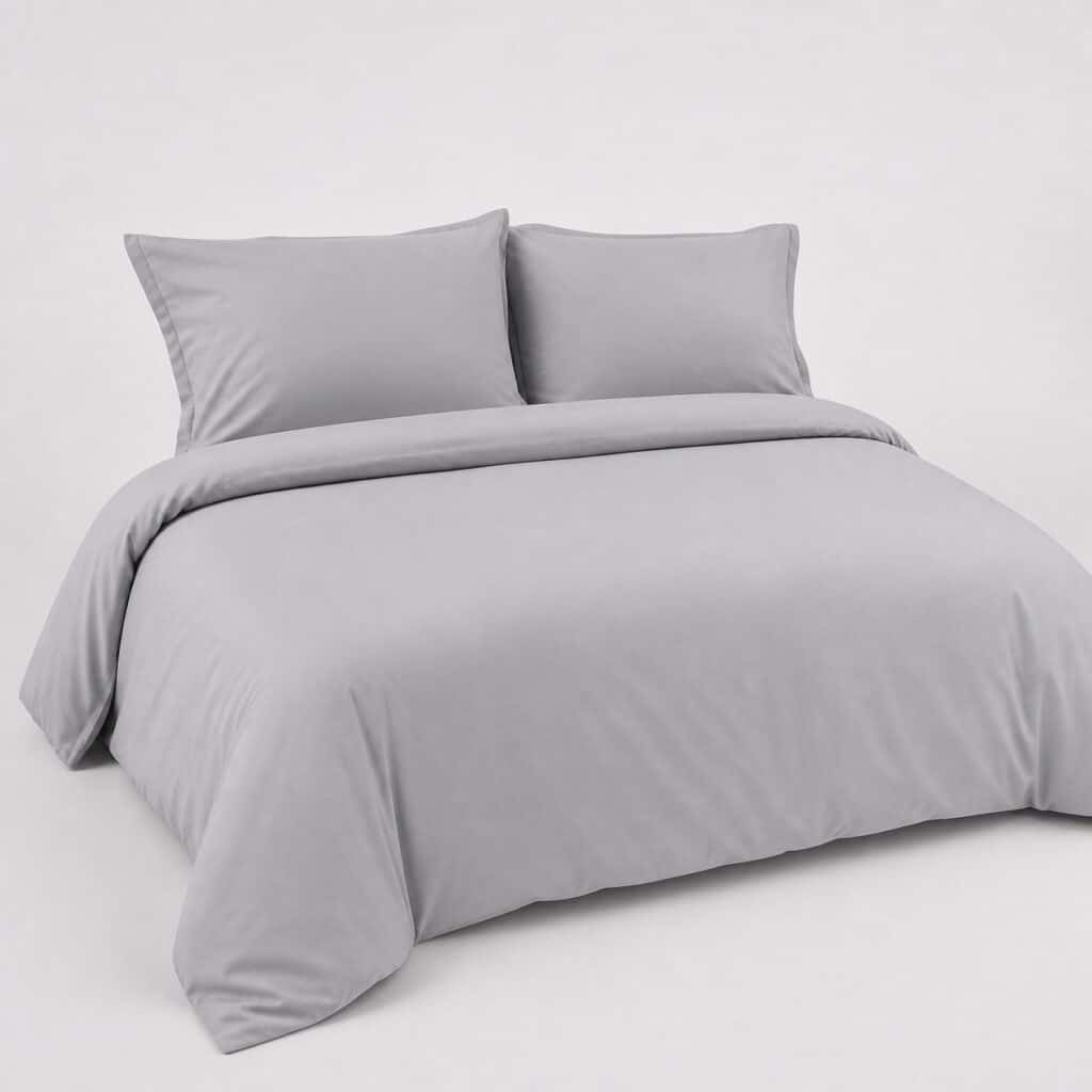 Ensemble de linge de lit gris clair 240 x 260 cm avec ses taies