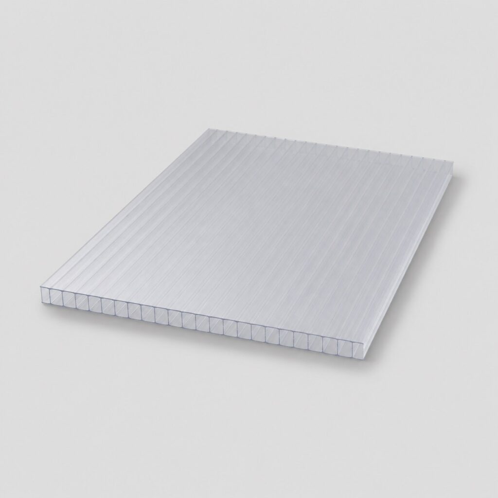 Panneau de polycarbonate alvéolaire pour serre sur fond gris clair