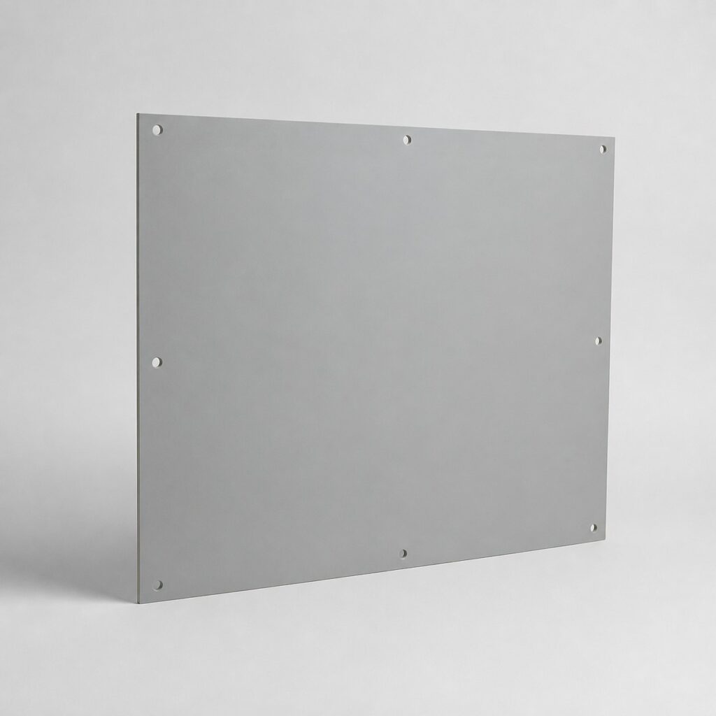 Plaque PVC extérieure grise grand format sur fond gris clair