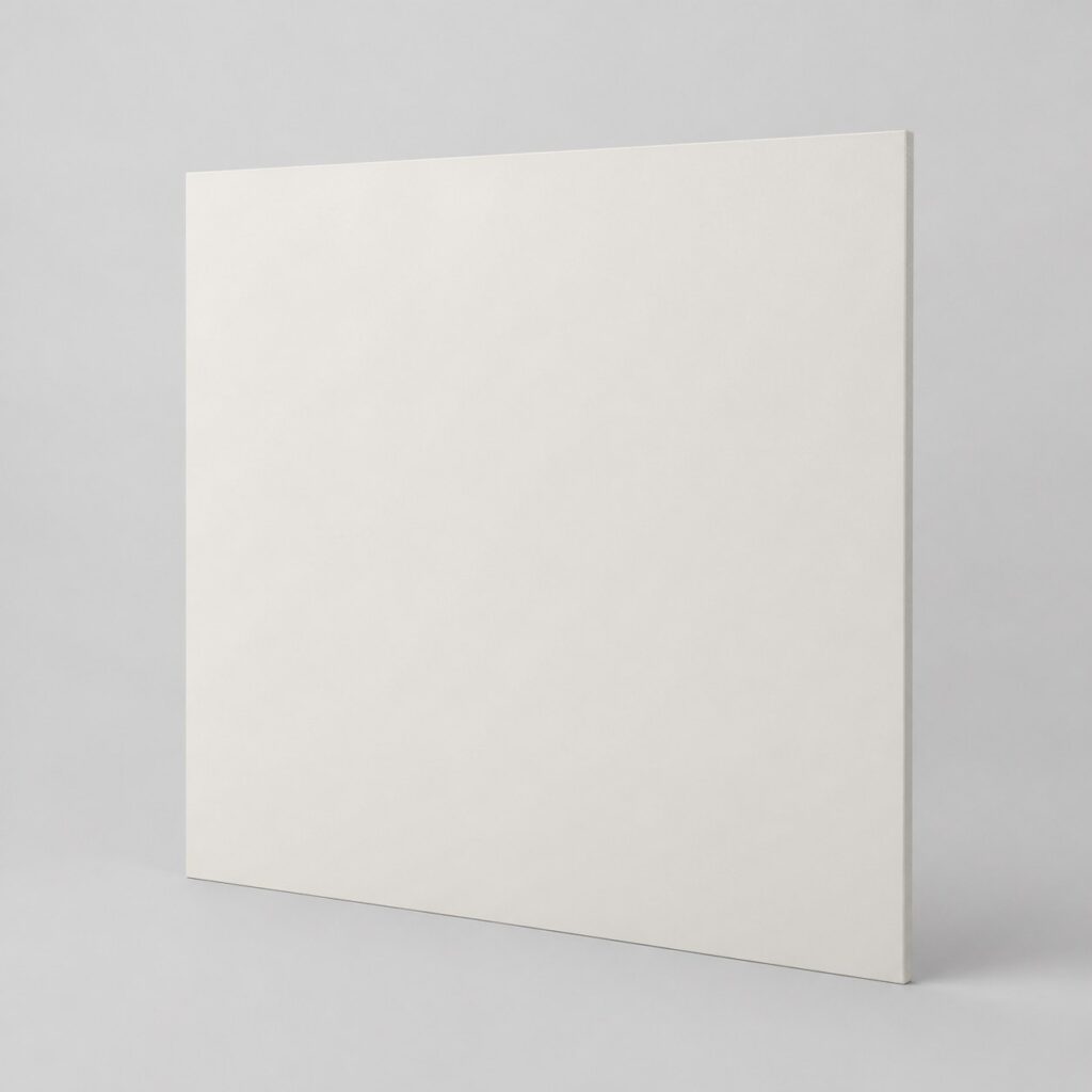 Plaque PVC murale blanche pour salle de bain sur fond gris clair