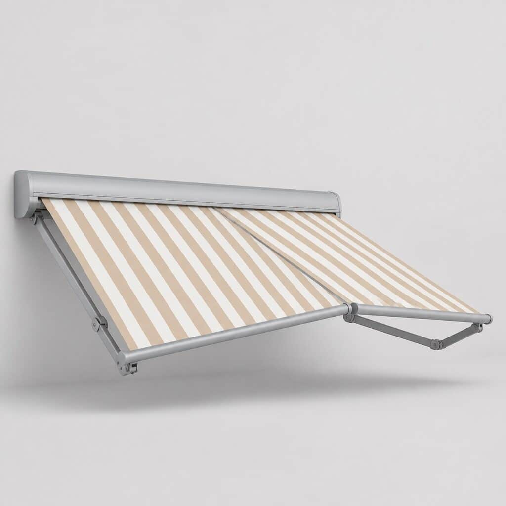 Store banne à double pente sur fond gris clair